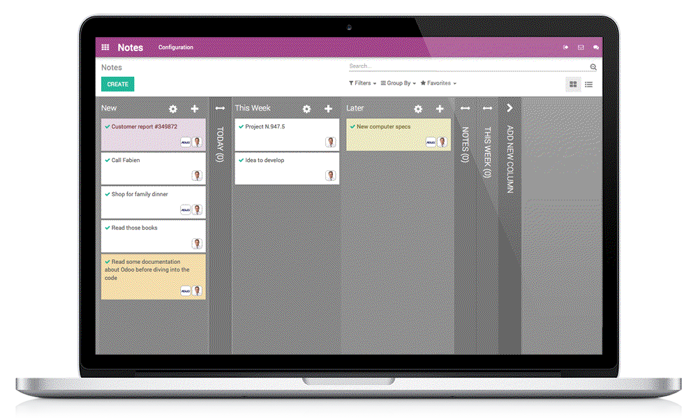 Odoo - Sample 2 for three columns